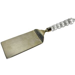 Mikasa Pie or Cake Knife Crystal Handle Silver-Tone Serving Utensil + Box (VTG)